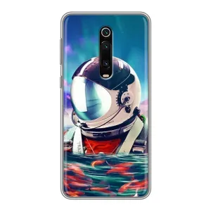 Силіконовый Чохол з принтом "Космонавти" на Xiaomi Mi 9T Pro (Космонавт у воді)