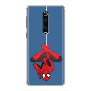 Чехол Супергерой Человека Паука на Xiaomi Mi 9T Pro (На паутине)