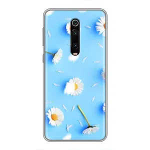 Чехол с Цветами для Xiaomi Mi 9T Pro (ромашки на голубом)