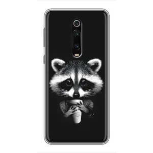 Силиконовый Чехол с Енотами на Xiaomi Mi 9T Pro (С кофем)
