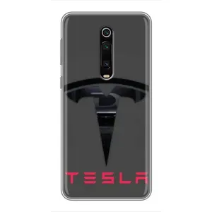 Силіконовий бампер з картинкою машини на Xiaomi Mi 9T Pro (Logo TESLA)