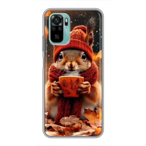 Чехол с рисунком «Белка с кофе» для Xiaomi Redmi Note 10 5G Чехол с рисунком «Белка с кофе» для Xiaomi Redmi Note 10 5G