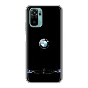 Силиконовый бампер с картинкой машины на Xiaomi Redmi Note 10 5G (Черный BMW)