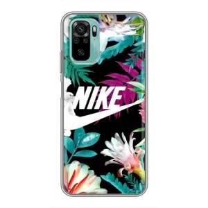 Силіконовый Чохол на Xiaomi Redmi Note 10 5G з картинкою НАЙК (Квітковий Nike)