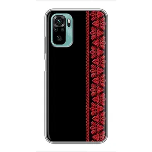 Силиконовый Чехол на Xiaomi Redmi Note 10 5G (Красная Вышиванка)