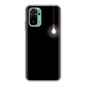 Чехол с картинками на черном фоне для Xiaomi Redmi Note 10 5G (Лампочка)