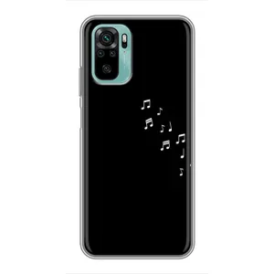 Чехол с картинками на черном фоне для Xiaomi Redmi Note 10 5G (Ноты)