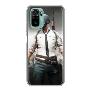 Силиконовый чехол с картинкой "Герой Pubg" на Xiaomi Redmi Note 10 5G (Пабг)