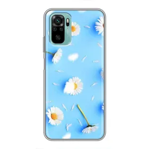 Чохол з Квітами для Xiaomi Redmi Note 10 5G (ромашки на блакитному)