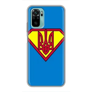 Чохол з картинкою (Патріотичний ГЕРБ) на Xiaomi Redmi Note 10 5G (Герб - супер герой)