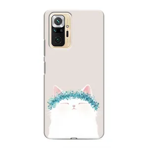 Чехол на тематику: Коты для Xiaomi Redmi Note 10 Pro (Белый котик)