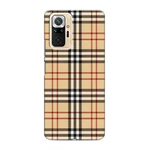 Чехол с Брендами одежды на Редми Нот 10 Про (Burberry стиль)