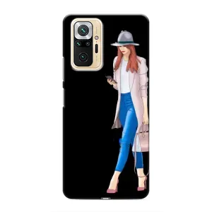Чехол с картинкой Модные Девчонки Xiaomi Redmi Note 10 Pro (Девушка со смартфоном)