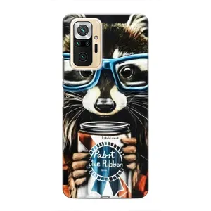 Силиконовый Чехол с Енотами на Xiaomi Redmi Note 10 Pro (Енот в очках)