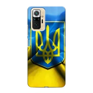Чехол с картинкой (Патриотический ГЕРБ) на Xiaomi Redmi Note 10 Pro (Герб и Флаг Украины)