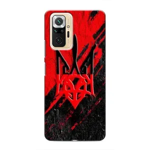 Чехлы УПА (Красно-Чёрный) на Xiaomi Redmi Note 10 Pro (Герб в цвете УПА)