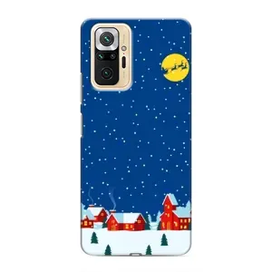 Силиконовый бампер на рождество для Xiaomi Redmi Note 10 Pro (Город в снегу)