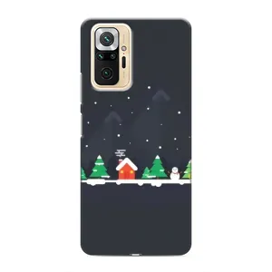 Силиконовый бампер на рождество для Xiaomi Redmi Note 10 Pro (Город зимний)