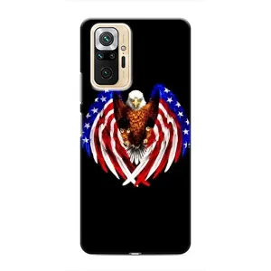 Чехол Флаг USA для Xiaomi Redmi Note 10 Pro (Крылья США)