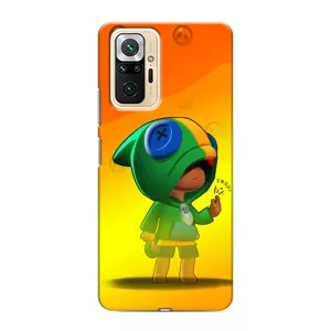 Чохол Бравл Старс для Xiaomi Redmi Note 10 Pro (LEON в кофті)