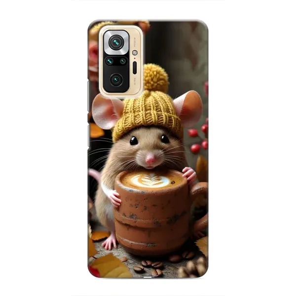 Чехол с рисунком «Мышка с кофе» для Xiaomi Redmi Note 10 Pro Чехол с рисунком «Мышка с кофе» для Xiaomi Redmi Note 10 Pro