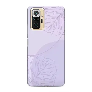 Чохол квітковий дизайн для Xiaomi Redmi Note 10 Pro (Монстера фіолетова)