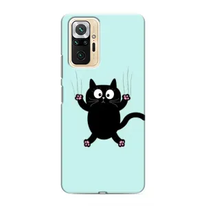 Силиконовый чехол с котиком для Xiaomi Redmi Note 10 Pro (Падающий кот)