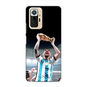 Чехлы Лео Месси Аргентина для Xiaomi Redmi Note 10 Pro (Счастливый Месси)