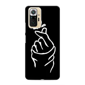 Чехлы (Знак сердечка) на Xiaomi Redmi Note 10 Pro (Сердце на черном)