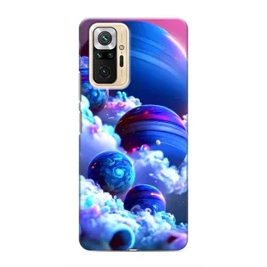 Чехлы КОСМОС для Xiaomi Redmi Note 10 Pro (Синие планеты)