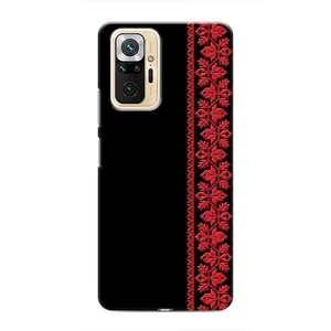Силиконовый Чехол на Xiaomi Redmi Note 10 Pro с картинкой Вышиванки (Вышиванка на черном)