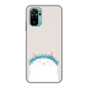 Чехол на тематику: Коты для Xiaomi Redmi Note 10 (Белый котик)