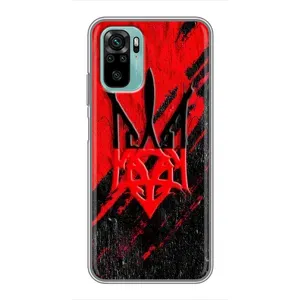Чехлы УПА (Красно-Чёрный) на Xiaomi Redmi Note 10 (Герб в цвете УПА)