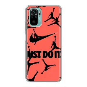 Силиконовый Чехол Nike Air Jordan на Редми Нот 10 (Just Do It)