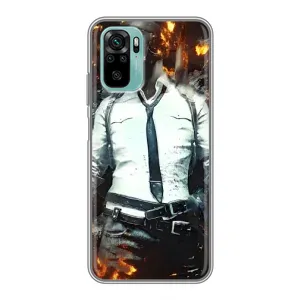Силиконовый чехол с картинкой "Герой Pubg" на Xiaomi Redmi Note 10 (Man Пубг)