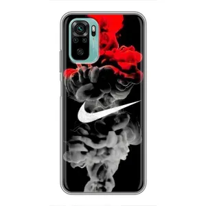 Силиконовый Чехол на Xiaomi Redmi Note 10 с картинкой Nike (Nike дым)