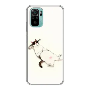 Чехол на тематику: Коты для Xiaomi Redmi Note 10 (Отдых)