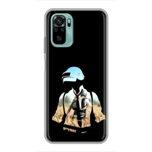Силиконовый чехол с картинкой "Герой Pubg" на Xiaomi Redmi Note 10 (Пубг мен)