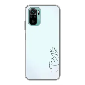 Чехлы (Знак сердечка) на Xiaomi Redmi Note 10 (Сердце на голубом)