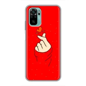 Чехлы (Знак сердечка) на Xiaomi Redmi Note 10 (Сердце на красном)