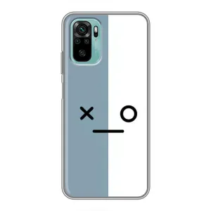 Силиконовые Чехлы (смешные стикеры) для Xiaomi Redmi Note 10 (Серо-белый)