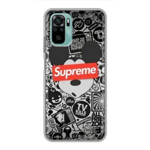 Чехол с Брендами одежды на Редми Нот 10 (Supreme Маус)