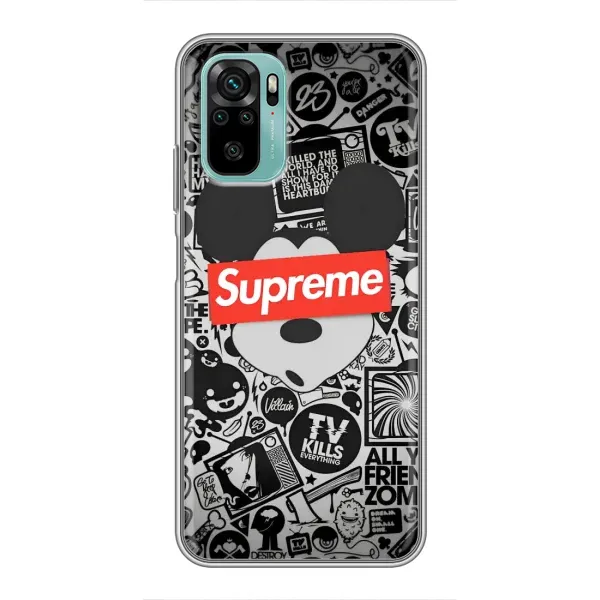 Чехол с рисунком «Supreme Маус» для Xiaomi Redmi Note 10 Чехол с рисунком «Supreme Маус» для Xiaomi Redmi Note 10