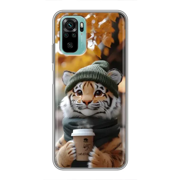 Чехол с рисунком «Тигр с кофе» для Xiaomi Redmi Note 10 Чехол с рисунком «Тигр с кофе» для Xiaomi Redmi Note 10