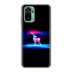 Силиконовый бампер с картинкой животных для Xiaomi Redmi Note 10 (Яркий олень)