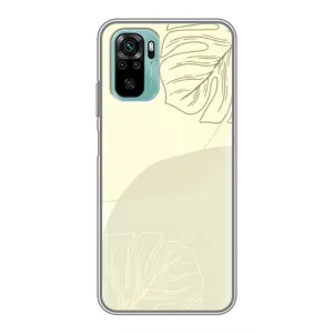 Чехол цветочный дизайн для Xiaomi Redmi Note 10 (Зелёный фон)
