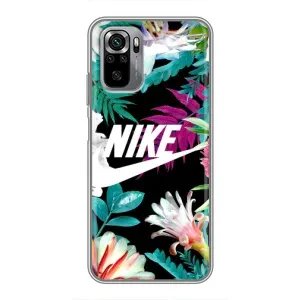 Силіконовый Чохол на Xiaomi Redmi Note 10S з картинкою НАЙК (Квітковий Nike)