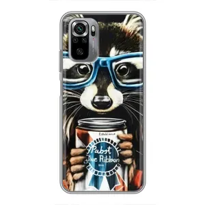 Силиконовый Чехол с Енотами на Xiaomi Redmi Note 10S (Енот в очках)