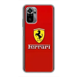 Силиконовый бампер с картинкой машины на Xiaomi Redmi Note 10S (Ferrari Logo)