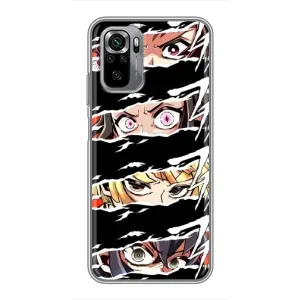 Силиконовые чехлы с глазами Anime для Редми Нот 10с (Глаза на чорном)